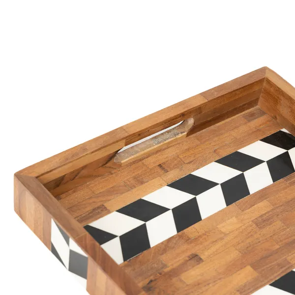 Bown_&_Black_Wooden_Resin_Square_Serving_Tray_With_Inlay_Work_In_Resin_And_Wood_,_Snacks_And_Cheese_Tray_For_Home_&_Dining_Table_,_Multipurpose_Tray_With_Handles_(_(30X30)Cm_)