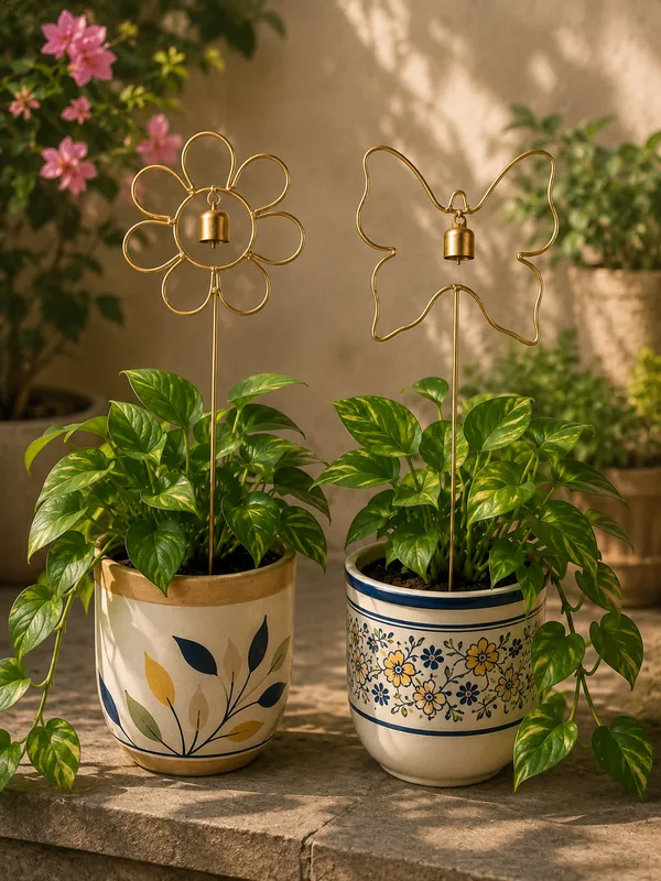 Metal_Flower_&_Butterfly_Garden_Stakes_with_Hanging_Bells_Elegant_Gold_Floral_&_Insect_Plant_Ornaments_for_Garden_Decor_(Pack_of_2)