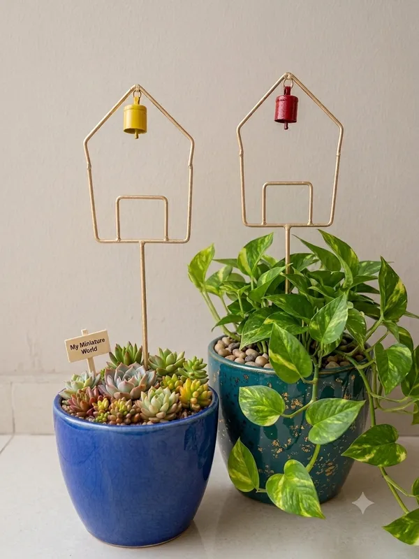 Metal_House-Shaped_Garden_Stakes_with_Hanging_Bells_Elegant_Gold_Birdhouse_Motif_Plant_Ornaments_with_Yellow_&_Red_Accent_Bells_(Pack_of_2)