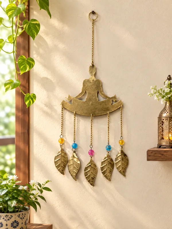 Metal_Meditation_Buddha_Wall_Hanging_with_Leaf_Charms_&_Colorful_Beads_Ideal_for_Living_Room,_Balcony_and_Entrance_Decor