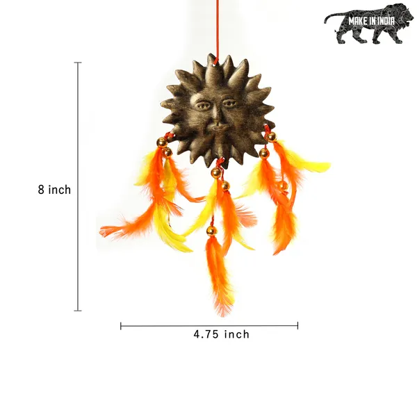 Metal_Sun_Hanging_with_Orange_&_Yellow_Feathers_for_Home,_Garden,_Balcony,_Car_Decorative_(8x4.75_inch)