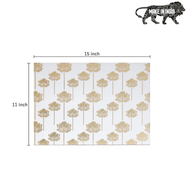 White_&_Gold_Wooden_Set_Of_2_Enamel_Coated_Rectangular_Wooden_Placemats_For_Home_,_Waterproof_Printed_Placemat_For_Table_(_(38X3X1)Cm_)_(Set_Of_2)