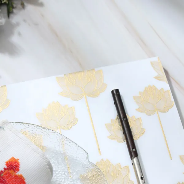 White_&_Gold_Wooden_Set_Of_2_Enamel_Coated_Rectangular_Wooden_Placemats_For_Home_,_Waterproof_Printed_Placemat_For_Table_(_(38X3X1)Cm_)_(Set_Of_2)