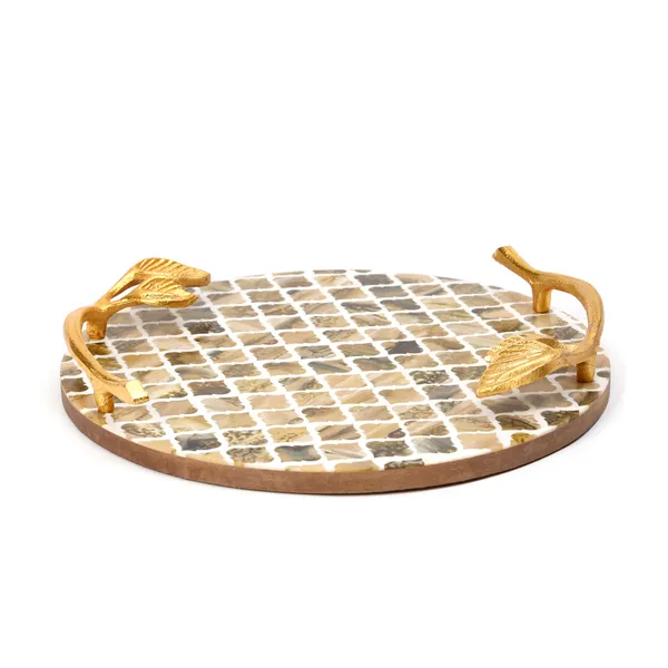 Honey_Wooden_Resin_Round_Serving_Platter_With_Inlay_Work_In_Resin_And_Wood_,_Snacks_And_Cheese_Platter_For_Home_&_Dining_Table_,_Multipurpose_Tray_With_Handles_(_(30X30)Cm_)