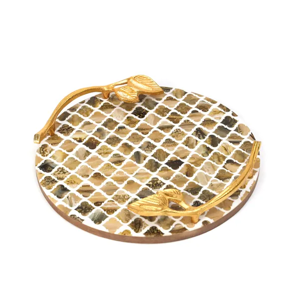 Honey_Wooden_Resin_Round_Serving_Platter_With_Inlay_Work_In_Resin_And_Wood_,_Snacks_And_Cheese_Platter_For_Home_&_Dining_Table_,_Multipurpose_Tray_With_Handles_(_(30X30)Cm_)