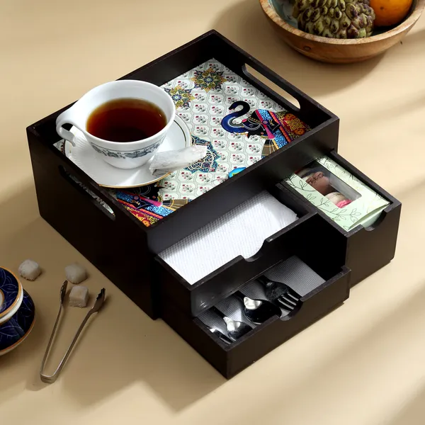 Multicolor_Wooden_Wooden_Multi_Serving_Tray_With_3_Drawers_For_Home_,_Multi_Storage_Organizer_Tray_,_Dining_Tray_,_Trending_Drawer_Tray_(_(26X22X14)Cm_)