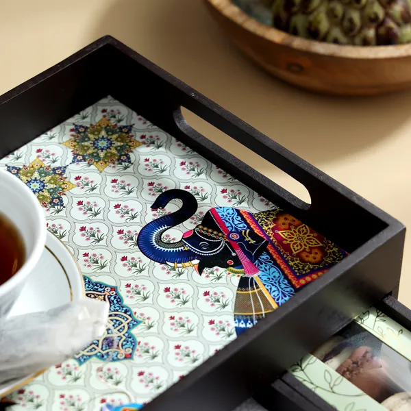 Multicolor_Wooden_Wooden_Multi_Serving_Tray_With_3_Drawers_For_Home_,_Multi_Storage_Organizer_Tray_,_Dining_Tray_,_Trending_Drawer_Tray_(_(26X22X14)Cm_)