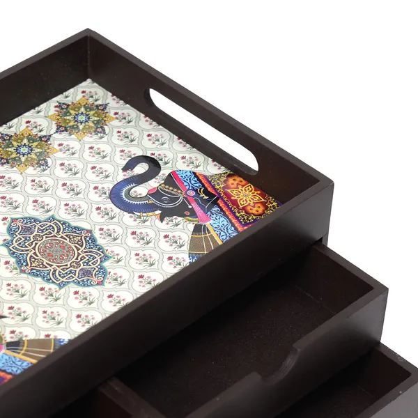 Multicolor_Wooden_Wooden_Multi_Serving_Tray_With_3_Drawers_For_Home_,_Multi_Storage_Organizer_Tray_,_Dining_Tray_,_Trending_Drawer_Tray_(_(26X22X14)Cm_)