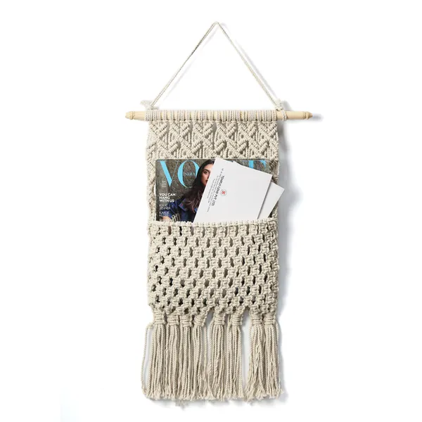 Handcrafted_White_Macrame_Magazine_Holder_Wall_Hanging_Boho_Chic_Cotton_Rope_Mail_Organizer_and_Newsstand_with_Wooden_Dowel_for_Home_&_Office_Decor