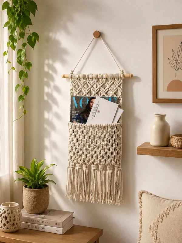 Handcrafted_White_Macrame_Magazine_Holder_Wall_Hanging_Boho_Chic_Cotton_Rope_Mail_Organizer_and_Newsstand_with_Wooden_Dowel_for_Home_&_Office_Decor