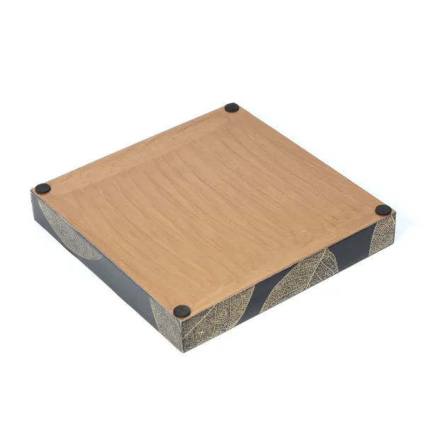 Black_&_Gold_Wooden_Waterproof_Wooden_Enamel_Coated_Serving_Tray_For_Home_And_Dining_Table_,_Multipurpose_Tray_(_(25X25X4)Cm_)