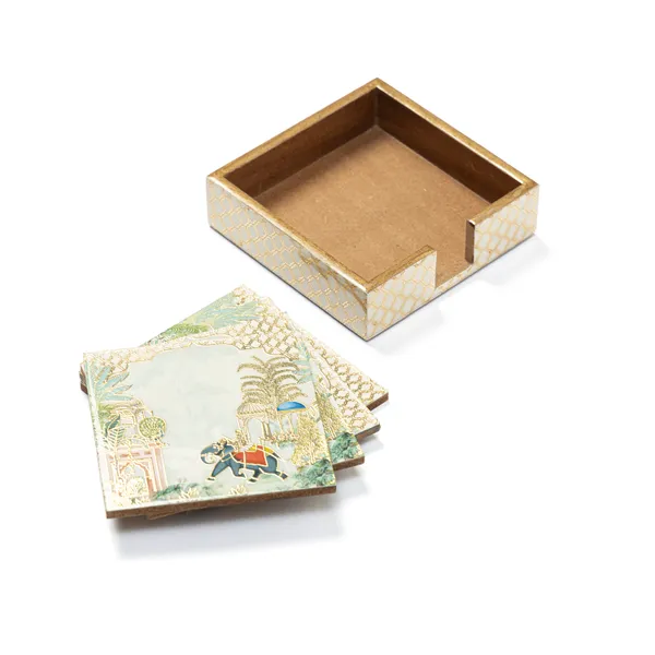 Set_of_4_Enamel_Coated_Wooden_Coasters_with_Stand_for_Home_and_Dining_Table_|_Stylish_Coasters_for_Tea_Coffee_and_Bar