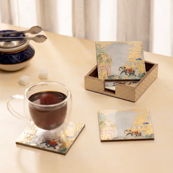 Set_of_4_Enamel_Coated_Wooden_Coasters_with_Stand_for_Home_and_Dining_Table_|_Stylish_Coasters_for_Tea_Coffee_and_Bar