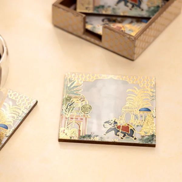 Set_of_4_Enamel_Coated_Wooden_Coasters_with_Stand_for_Home_and_Dining_Table_|_Stylish_Coasters_for_Tea_Coffee_and_Bar