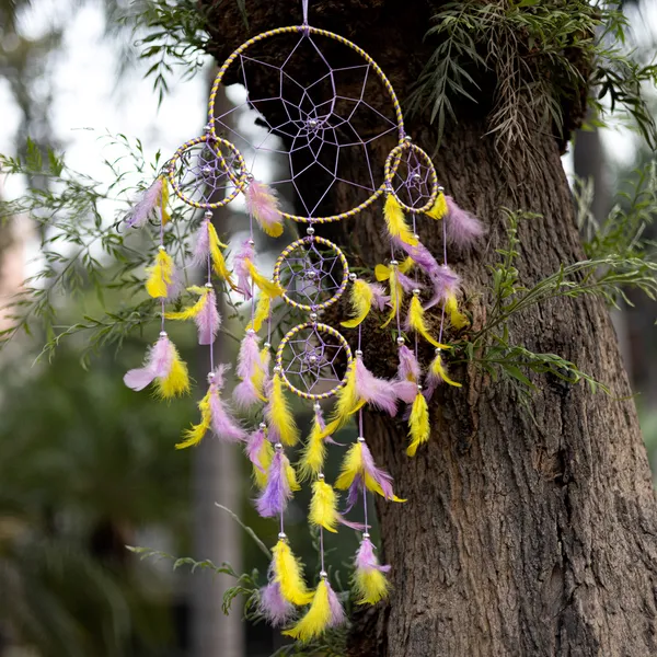Pack_of_2_Big_Dream_Catcher_Wall_Hanging_with_5_Ring_with_Multicolor_Feathers_for_Home_Décor,_Festive_Gifting_Hanging_Decoration_(29.5x7.5_inch)