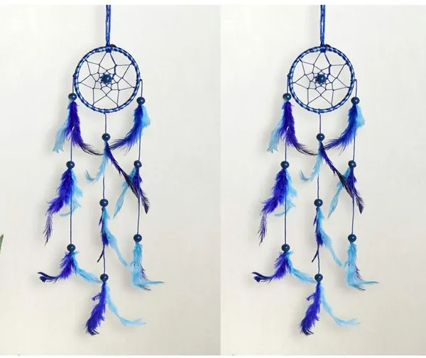Pack_of_2_Dream_Catcher_Wall_Hanging_with_Multicolor_Feathers_for_Home_Décor,_Festive_Gifting_Hanging_Decoration_Car_Decorative_(16x3_inch)