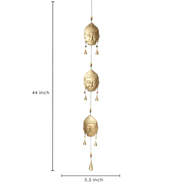 Pack_of_2_Metal_Wall_Hanging_Buddha_Face_design_Latkan_with__Hanging_Bells