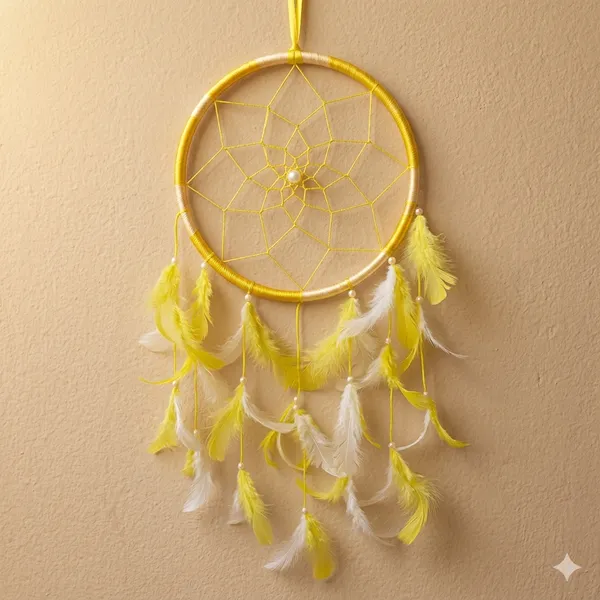 Pack_of_5_Bright_Yellow_&_White_Feathers_Dream_Catchers_Handcrafted_Wall_Hanging_for_Bedroom,_Living_Room,_Balcony_&_Festival_Decor