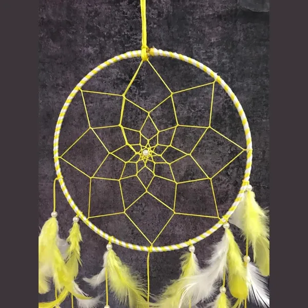 Pack_of_5_Bright_Yellow_&_White_Feathers_Dream_Catchers_Handcrafted_Wall_Hanging_for_Bedroom,_Living_Room,_Balcony_&_Festival_Decor