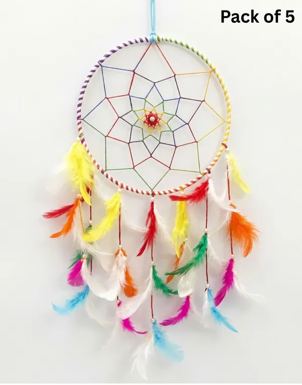 Pack_of_5_Rainbow_Feathers_Dream_Catchers_Handcrafted_Multi-Color_Wall_Hanging_for_Bedroom,_Kids_Room,_Balcony_&_Festival_Decor