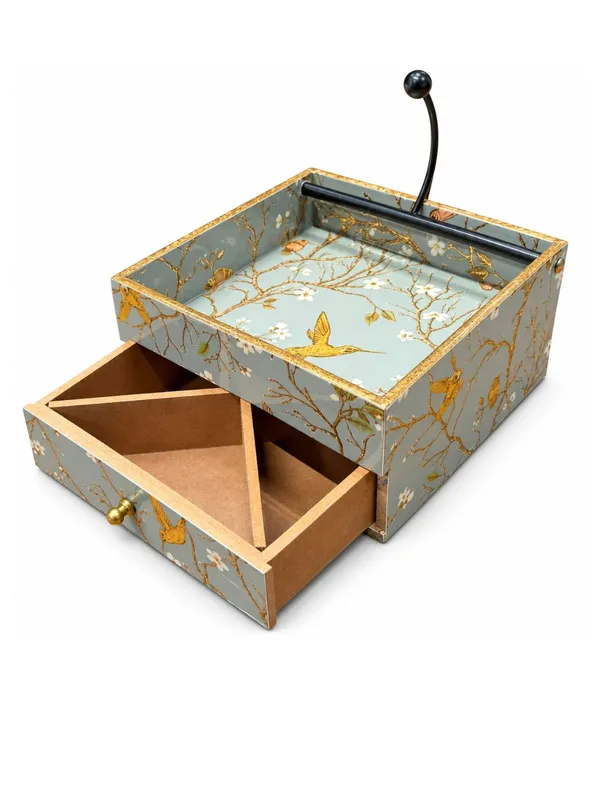 Premium_MDF_Wooden_Enamel_Coated_Napkin_Holder_with_3-Section_Organizer_Drawer_|_Blue_&_Gold_Bird_Floral_Design_Tissue_Holder_for_Dining_Table,_Kitchen_&_Home_Décor