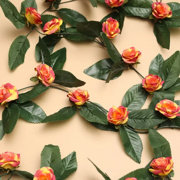 Artificial_Small_Velvet_Rose_Creeper_Orange_Yellow_Dual_Tone_Flowers_Decorative_Hanging_Floral_Vine_For_Home_Wall_Decoration_Balcony_Garden_Wedding_Pack_of_5