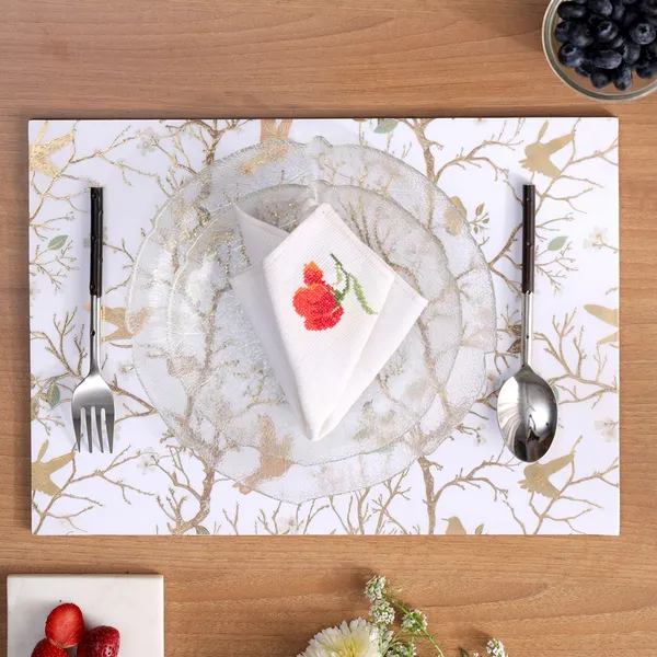 White_&_Gold_Wooden_Set_Of_2_Enamel_Coated_Rectangular_Wooden_Placemats_For_Home_,_Waterproof_Printed_Placemat_For_Table_(_(38X3X1)Cm_)_(Set_Of_2)