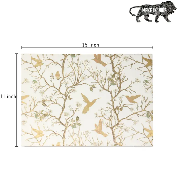 White_&_Gold_Wooden_Set_Of_2_Enamel_Coated_Rectangular_Wooden_Placemats_For_Home_,_Waterproof_Printed_Placemat_For_Table_(_(38X3X1)Cm_)_(Set_Of_2)
