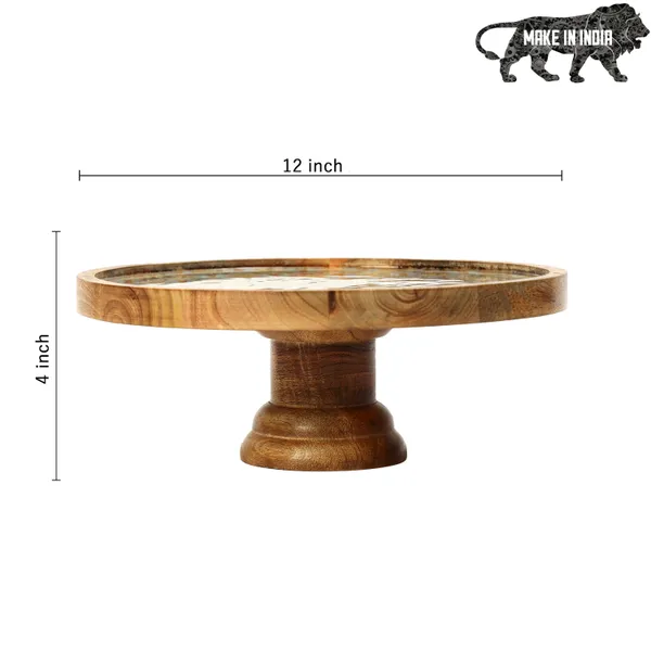 Red_&_Blue_Wooden_Enamel_Coated_Round_Cake_Stand_In_Mangowood_For_Home_&_Dining_Table_,_Multipurpose_Stand_,_Serving_Tray_(_31x10)Cm_)