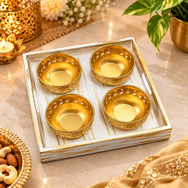 Rustic_Wooden_Serving_Tray_with_4_Golden_Metal_Mini_Urlis_|_Festive_Diwali_Décor,_Pooja_&_Gifting_Set