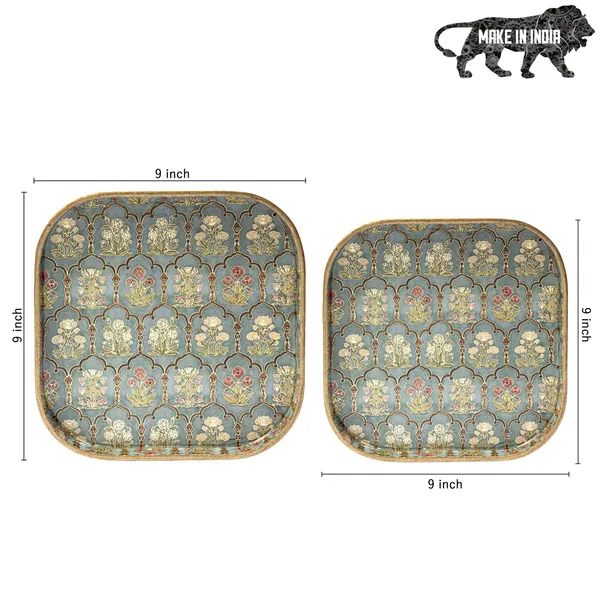 Wooden_Enamel_Coated_Square_Set_of_2_Trays_|_Serving_Tray_for_Home_&_Dining_Table_|_Printed_Multipurpose_Trays__(8x8_,_9x9_Inches)