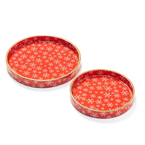 Wooden_Enamel_Coated_Round__Set_of_2_Trays_|_Serving_Tray_for_Home_&_Dining_Table_|_Printed_Multipurpose_Trays__(7x7_,_9x9_Inches)