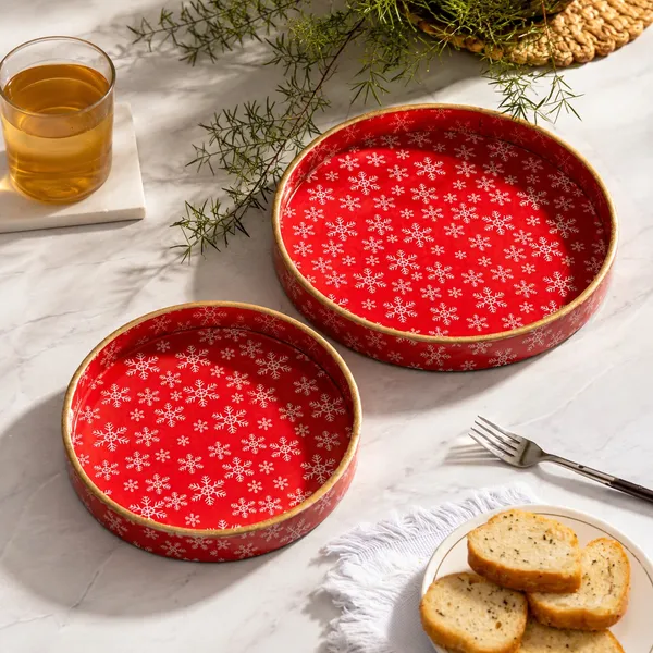 Wooden_Enamel_Coated_Round__Set_of_2_Trays_|_Serving_Tray_for_Home_&_Dining_Table_|_Printed_Multipurpose_Trays__(7x7_,_9x9_Inches)