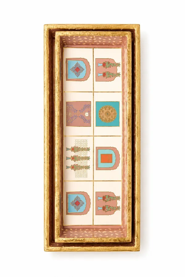 Set_Of_2_MDF_Wooden_Enamel_Coated_Serving_Tray_12x5_Inch_And_11x4_Inch_Rectangular_Royal_Heritage_Design_Tray