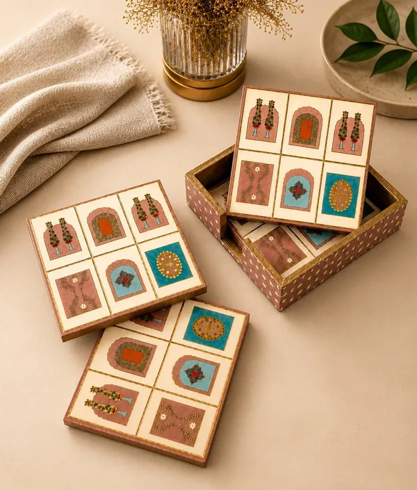 Set_Of_4_MDF_Wooden_Enamel_Coated_Tea_Coasters_With_Holder_Decorative_Table_Coasters_For_Coffee_Mug_Glass_Cup_Dining_Table_Home_Office