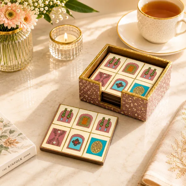 Set_Of_4_MDF_Wooden_Enamel_Coated_Tea_Coasters_With_Holder_Decorative_Table_Coasters_For_Coffee_Mug_Glass_Cup_Dining_Table_Home_Office