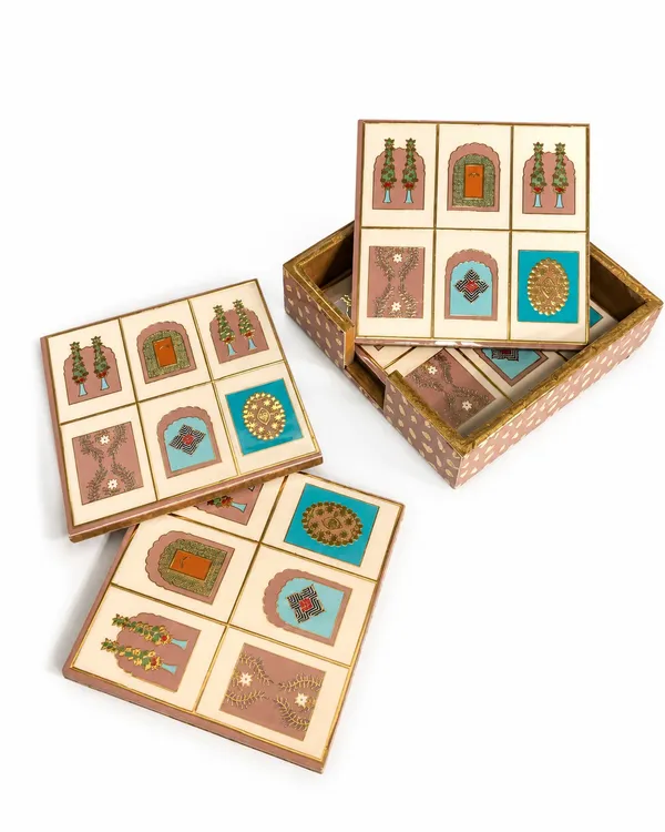 Set_Of_4_MDF_Wooden_Enamel_Coated_Tea_Coasters_With_Holder_Decorative_Table_Coasters_For_Coffee_Mug_Glass_Cup_Dining_Table_Home_Office