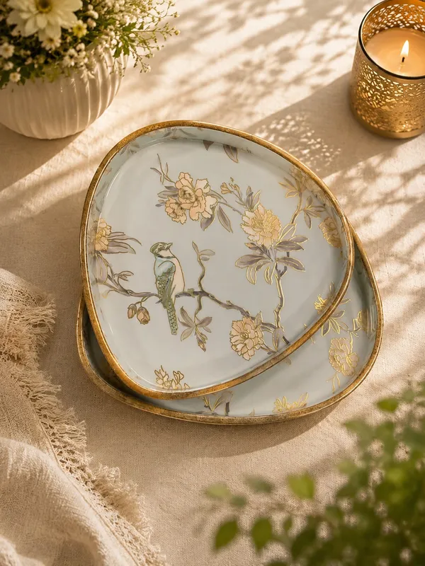 Set_of_2_Blue_Birds_Design_MDF_Wooden_Serving_Trays_|_High-Gloss_Enamel_Coated_with_Gilded_Rim_for_Home_&_Diwali_Gifting_(9x9_&_7x7_inches)