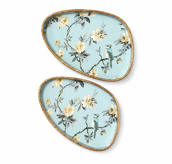 Set_of_2_Blue_Bird_&_Floral_Wooden_Serving_Trays_|_High-Gloss_Enamel_Coated_for_Home,_Dining_Table_Decor_&_Diwali_Gifting_Tray_Set_(11x7_&_10x6)