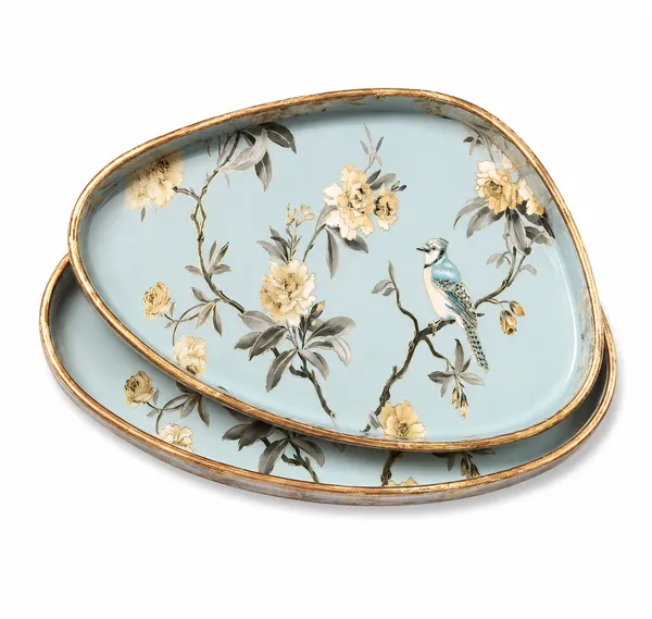 Set_of_2_Blue_Bird_&_Floral_Wooden_Serving_Trays_|_High-Gloss_Enamel_Coated_for_Home,_Dining_Table_Decor_&_Diwali_Gifting_Tray_Set_(11x7_&_10x6)