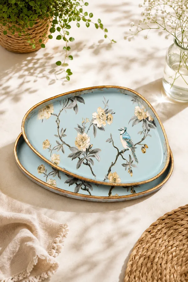 Set_of_2_Blue_Bird_&_Floral_Wooden_Serving_Trays_|_High-Gloss_Enamel_Coated_for_Home,_Dining_Table_Decor_&_Diwali_Gifting_Tray_Set_(11x7_&_10x6)