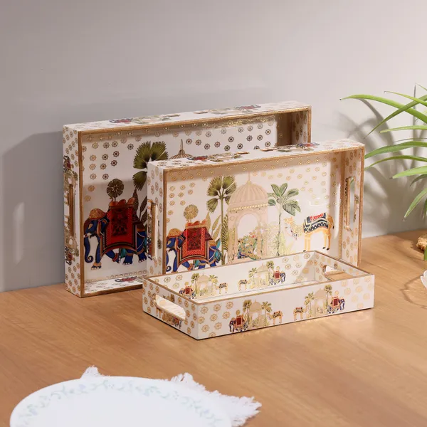 Set_of_3_Waterproof__Rectangle_Trays_with_Handle,__Wooden_Enamel_Coated_Serving_Trays_For_Home_&_Dining_Table_,_Multipurpose_Trays_(_(41X25||36X20||30X15)Cm_)
