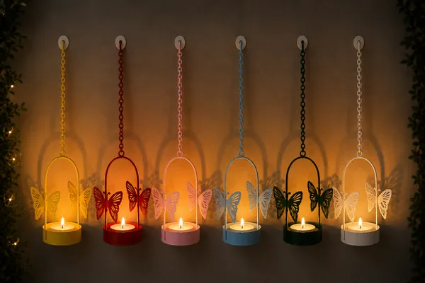 Set_of_6_Multicolor_Butterfly_Hanging_Diya_&_Candle_Holders_–_Powder-Coated_Metal_Lanterns_for_Balcony,_Living_Room_&_Diwali_Decor