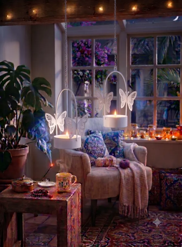 Set_of_6_Multicolor_Butterfly_Hanging_Diya_&_Candle_Holders_–_Powder-Coated_Metal_Lanterns_for_Balcony,_Living_Room_&_Diwali_Decor