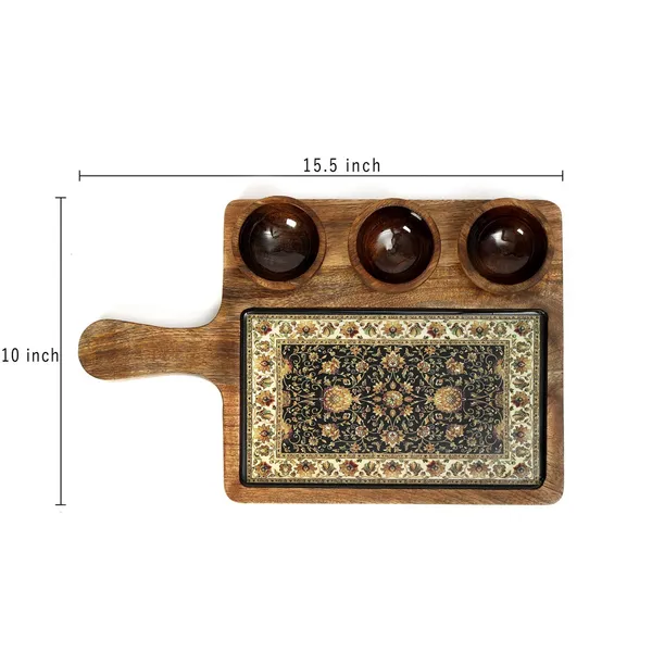 Brown_Wooden_Enamel_Coated_Rectangle_Serving_Platter_With3_Bowls_In_Mangowood_,_Snacks_Platter_For_Home_&_Dining_Table_,_Chip_N_Dip_Platter_With_Handle_,_Serving_Tray_(_(25X25||3X3)Cm_)_(Set_Of_4)
