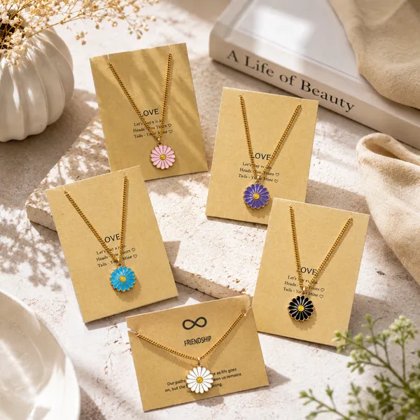 Set_of_5_Flower_Charm_Necklace_Pendant_Jewellery_Sets_for_Women_|_Gold_Plated_Pendant_Necklaces_for_Girls_|_Stylish_Multicolor_Flower_Charm_Necklaces_|_Gift_for_Girls_and_Women