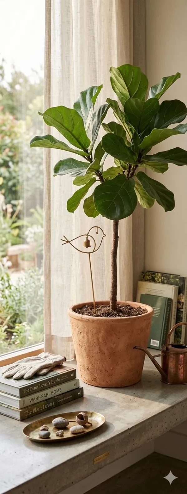 Set_of_2_Garden_Stake_Gold_Metal_Bird_with_Hanging_Bell_Design_-_Elegant_Outdoor_Decoration_For_For_Nature_Inspired_Home_Decor