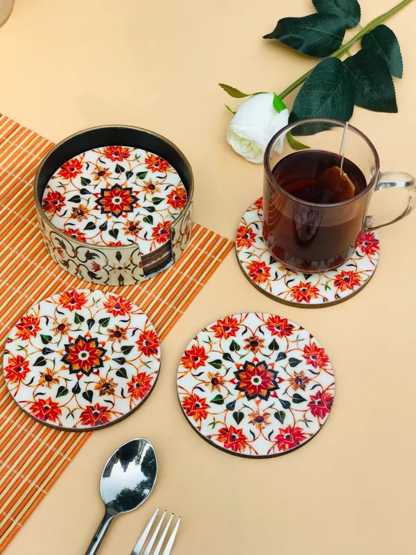 Round_Set_Of_6_Enamel_Coated_Wooden_Coasters_With_Stand_For_Home_And_Dining_Table_,_Stylish_Coasters_For_Tea_Coffee_And_Bar_(_(10X10)Cm_)