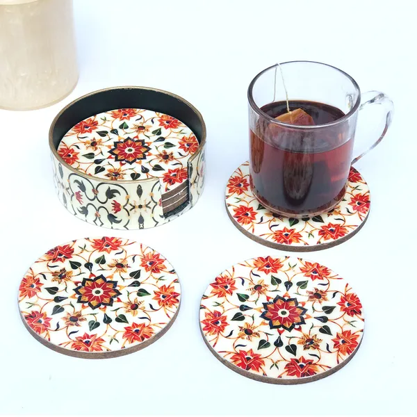 Round_Set_Of_6_Enamel_Coated_Wooden_Coasters_With_Stand_For_Home_And_Dining_Table_,_Stylish_Coasters_For_Tea_Coffee_And_Bar_(_(10X10)Cm_)