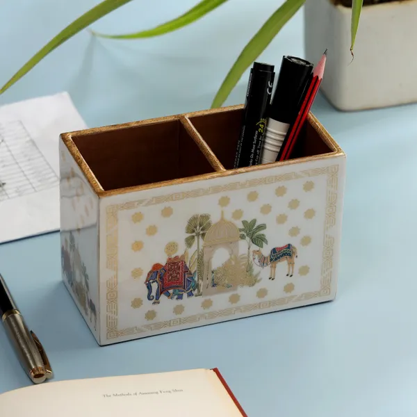 Enamel_Coated_Multiutility_Wooden_Holders_with_2_Sections_|_Spoon_Stand_Chammach_Holder|_Pen_Stand_(15xX10_cm)